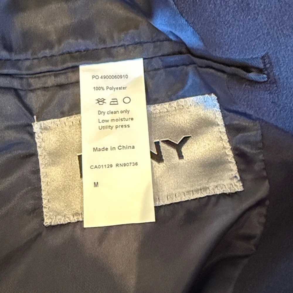 DKNY Deep Blue Navy Single Breast Sport Coat Blazer Jacket Medium